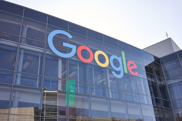 Google logo on building