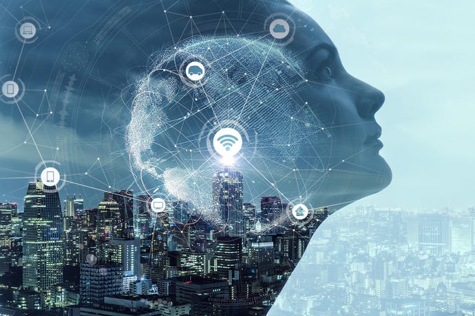 Woman's face on a digital background