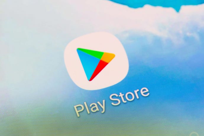 Google Play Store icon on screen