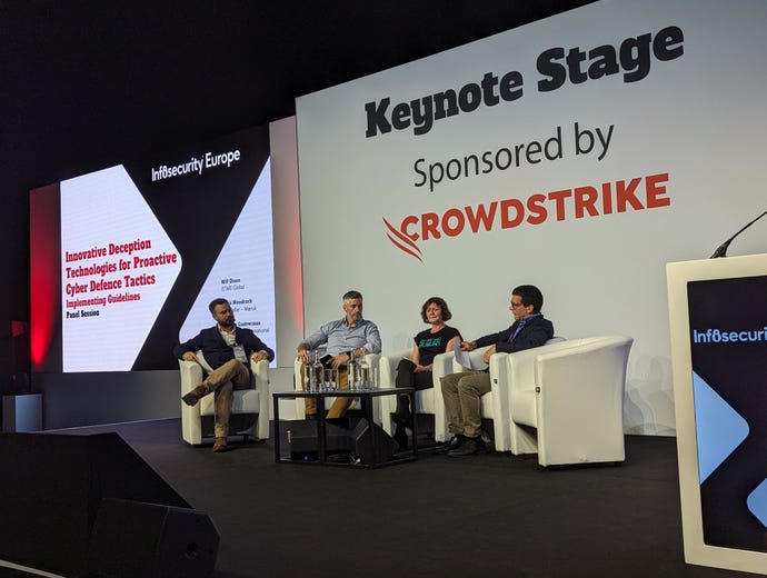  A panel at Infosecurity Europe discussing deception technologies.