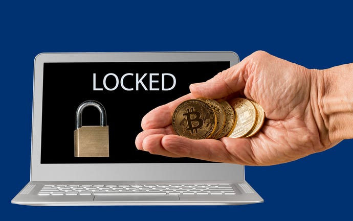 Cybersecurity concept illustration showing padlock on computer screen