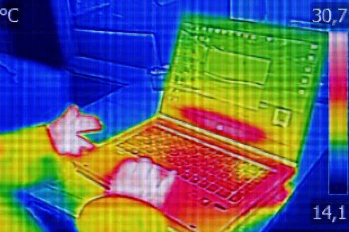 Thermal image of laptop