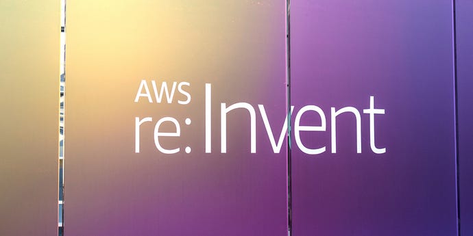 Sign at the 2019 Amazon AWS re:Invent conference that reads "AWS re:Invent"
