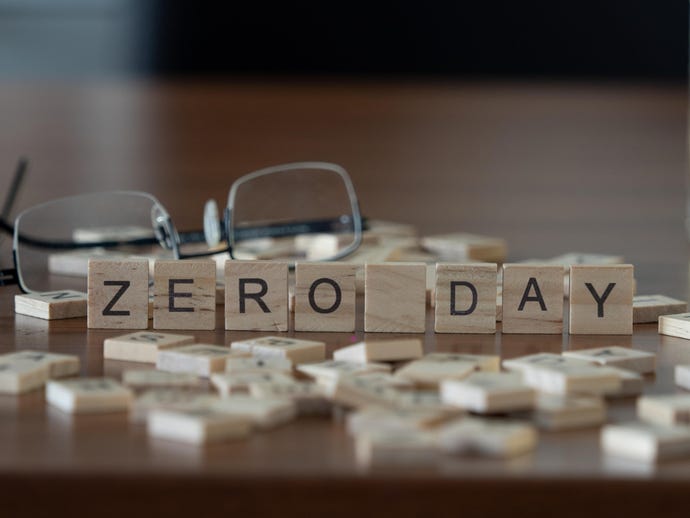 zero day concept represented by wooden letter tiles