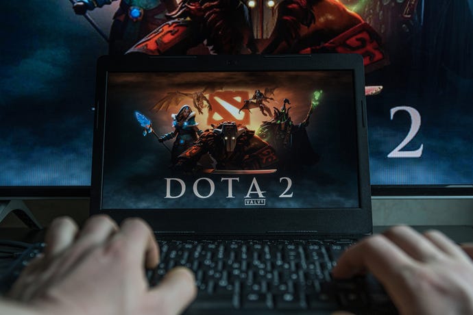 Dota 2 game screen on a computer
