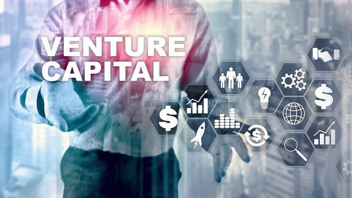 photograph with Venture Capital written across front and multiple icons to support