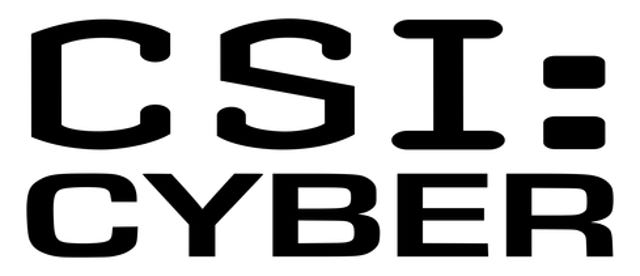 The words CSI: Cyber in black on a grey background.