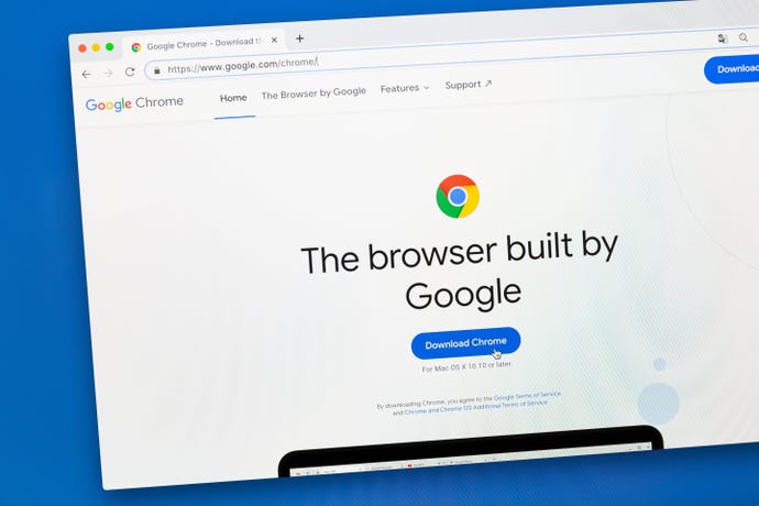 Image of Google Chrome browser displayed on monitor