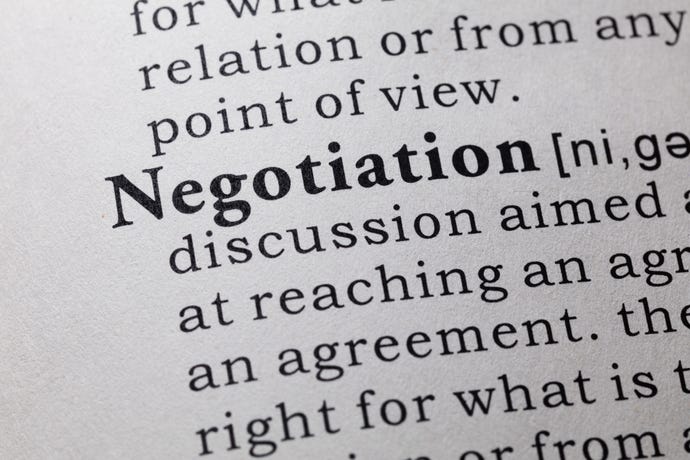 dictionary entry for the word negotiation
