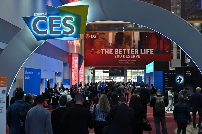 crowd of people at the CES conference