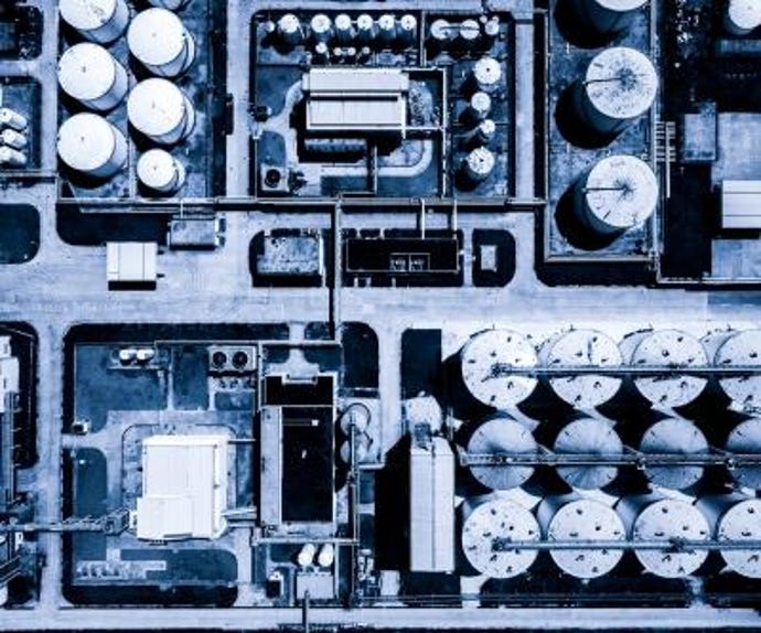 View of industrial machines.