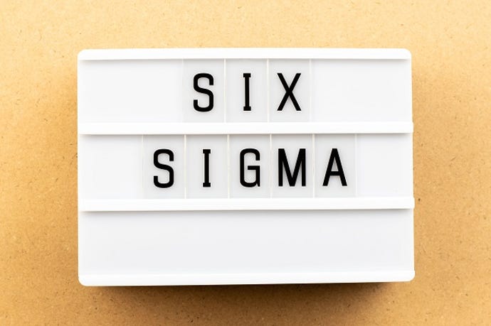 Six Sigma conference room sign on yellow wall