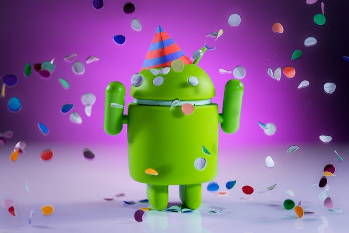 Android symbol celebrating