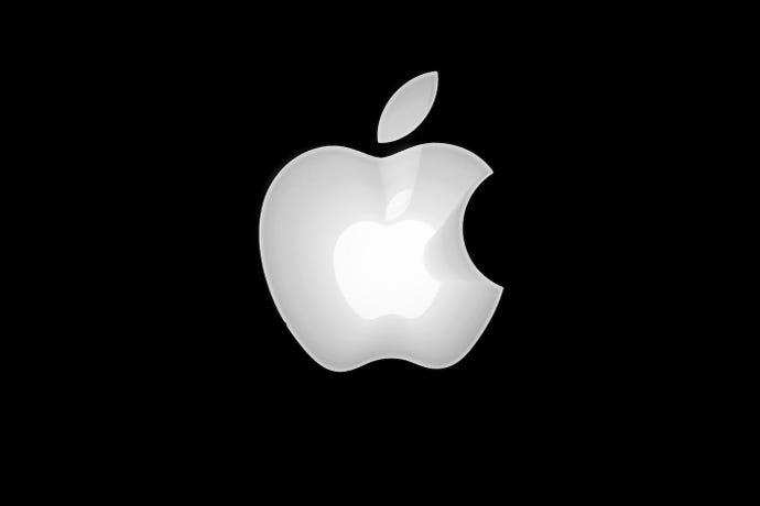 white apple logo on black background