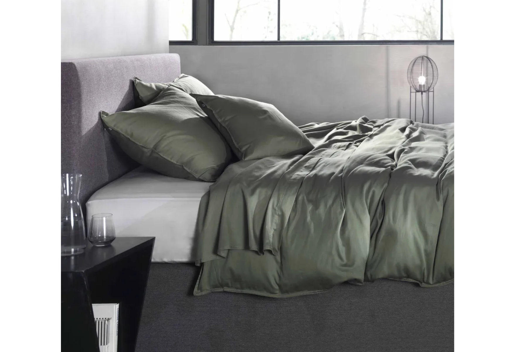 Zo!Home Satinado Dekbedovertrek Army Green | Swiss Sense