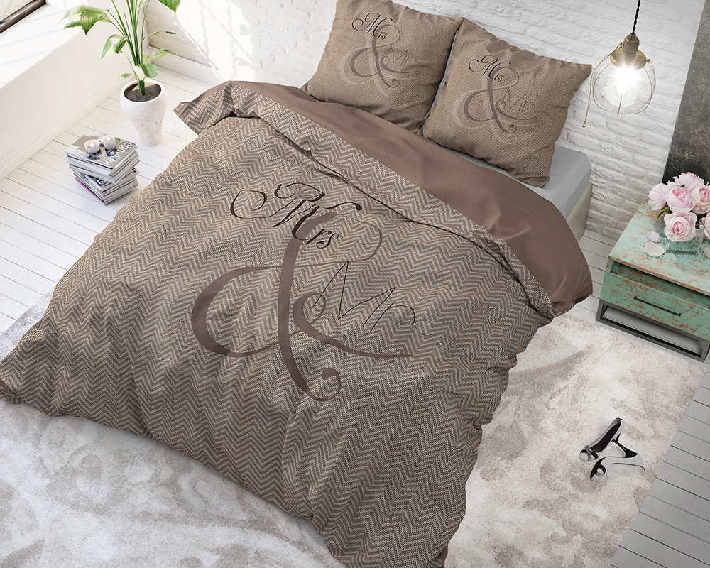 MR&HM Beddengoed met ruches, 200 x 200 cm, tarwekleuren, 3-delig, romantisch vintage design, zacht geborsteld dekbedovertrek met verborgen knopen, 2 versterkte kussenslopen 80 x 80 cm