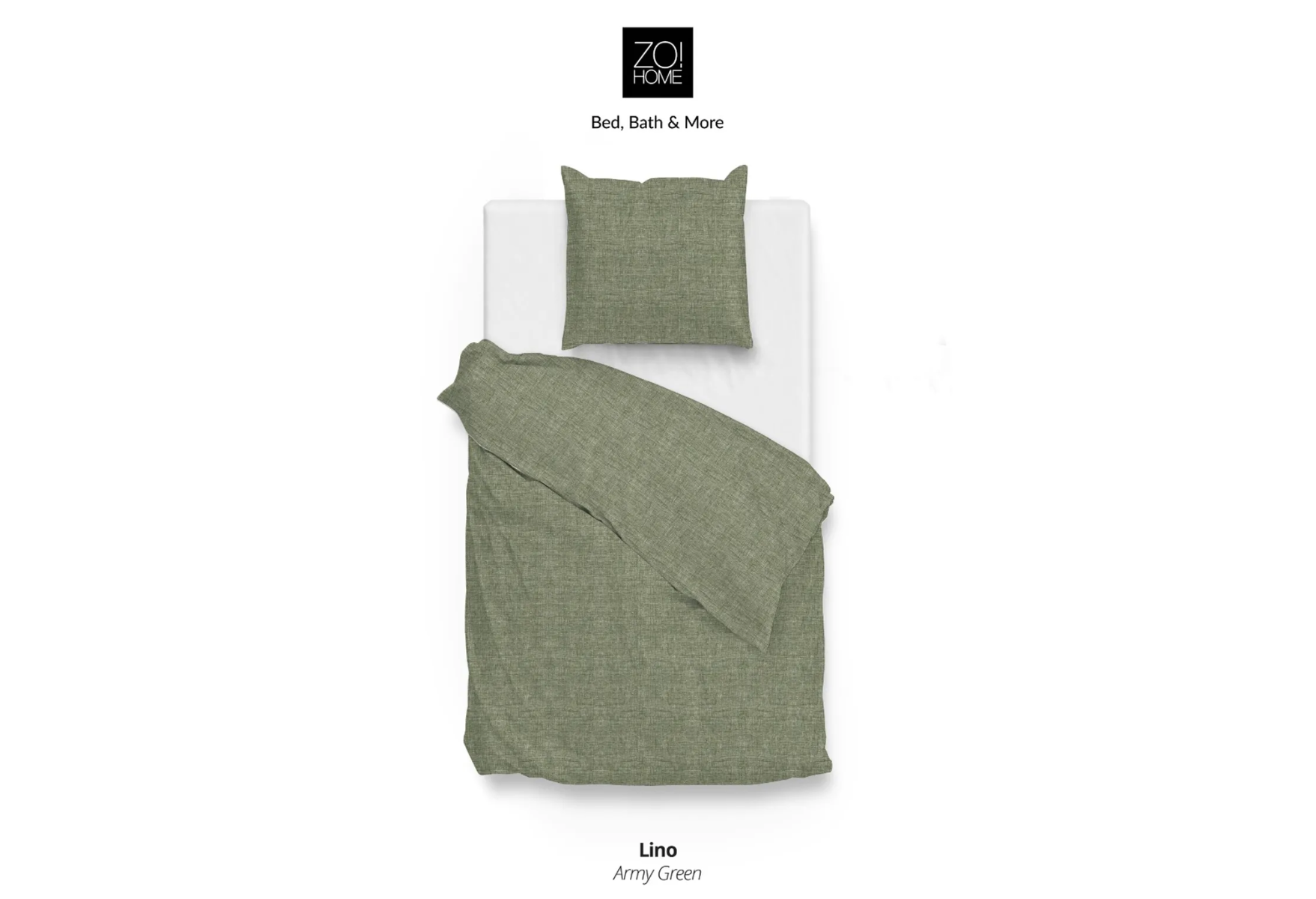 Zo!Home Lino Dekbedovertrek Army Green | Swiss Sense
