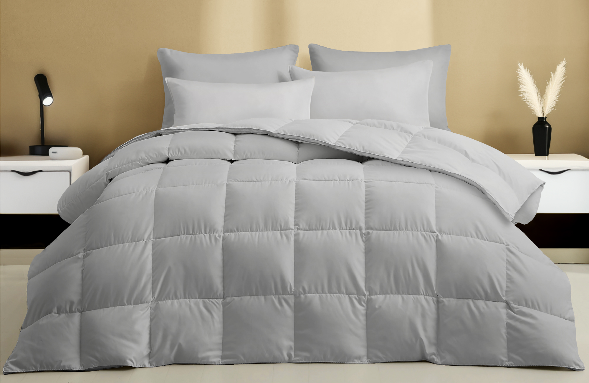 Zelesta Wonderbed Katoen Morning Grey - Dekbed zonder overtrek | Swiss Sense