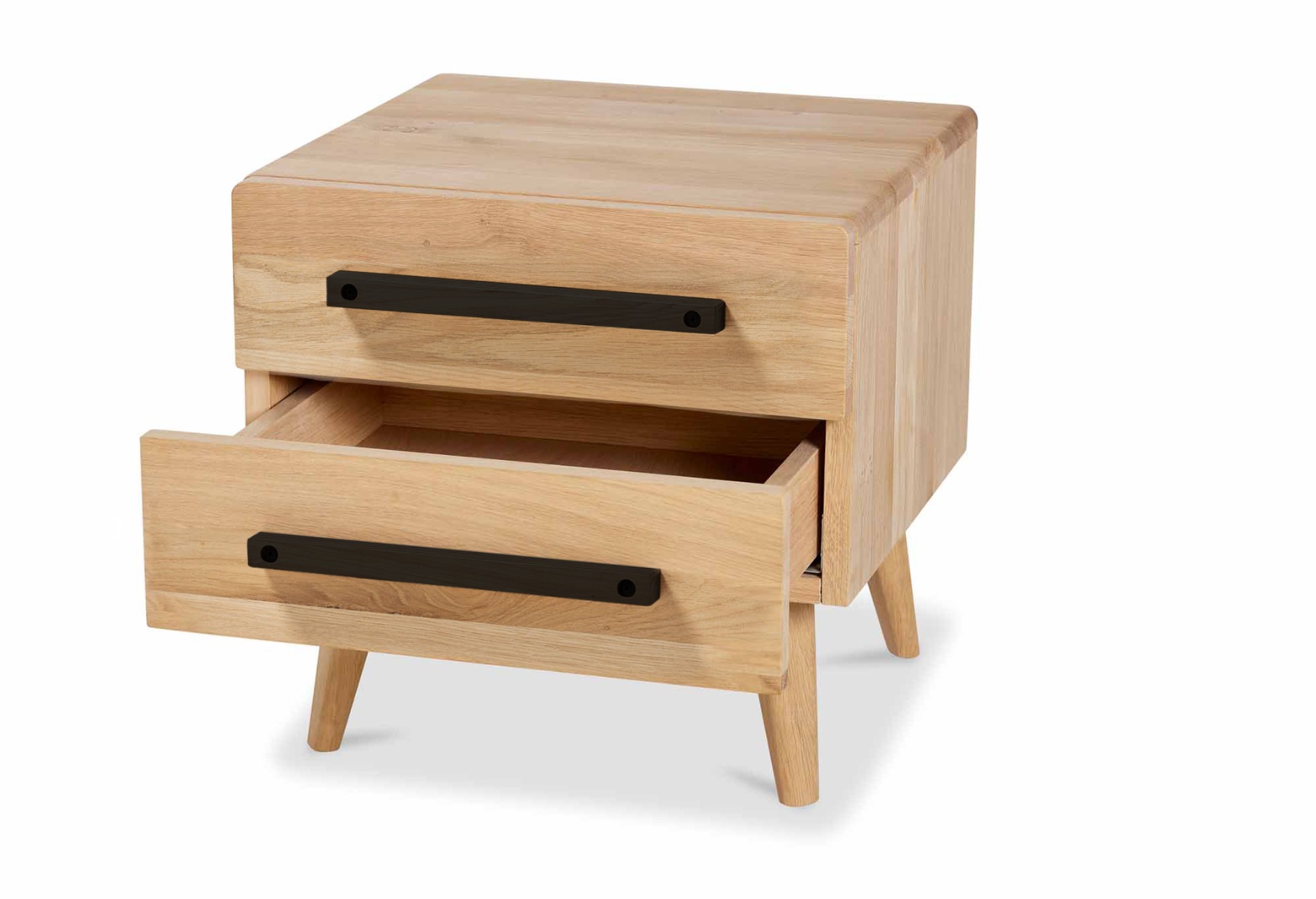 Nachtkast Balance Curve met zwart-houten handvat | Swiss Sense