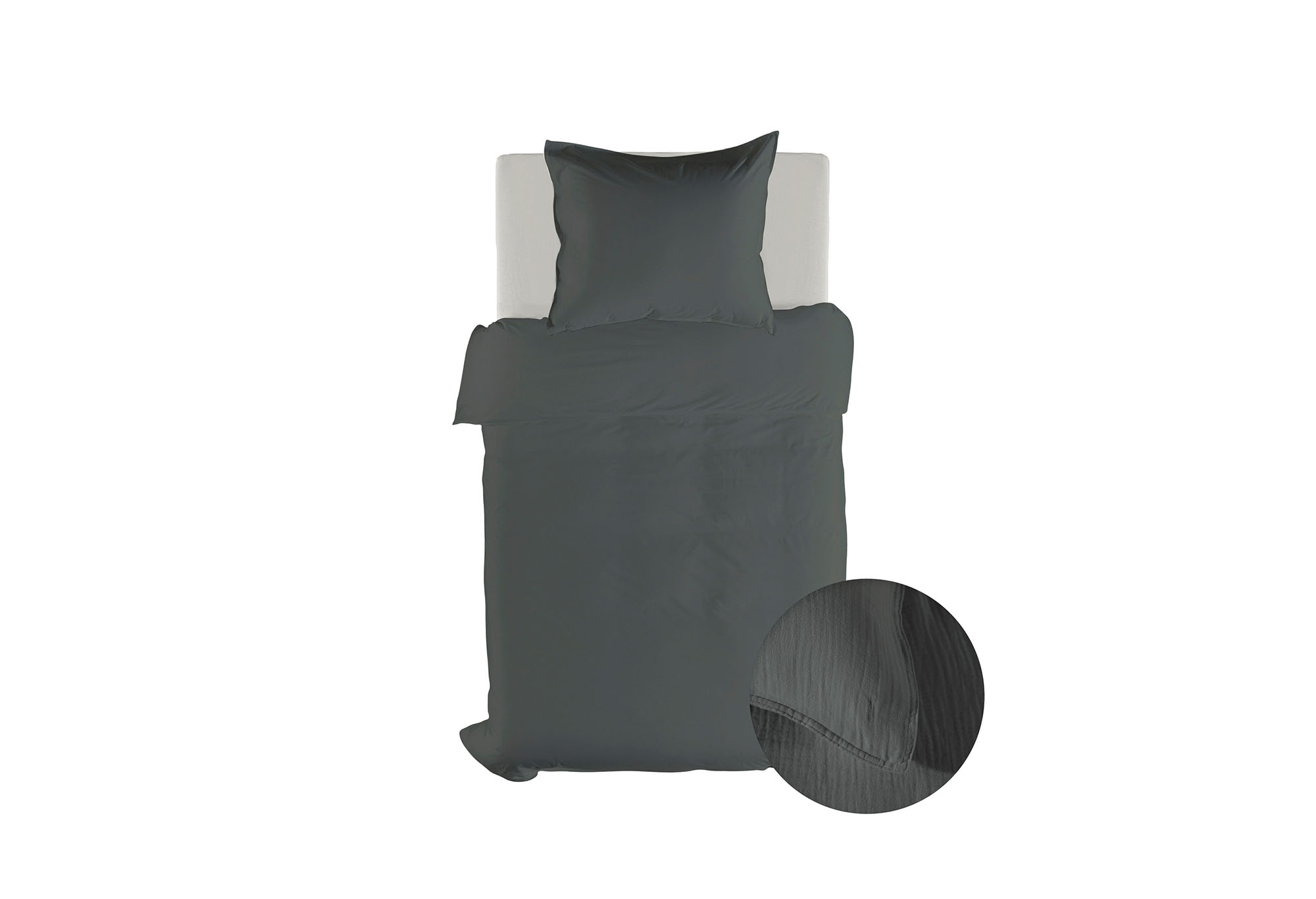 Yellow Suite Guadeloupe Dekbedovertrek Anthracite | Swiss Sense