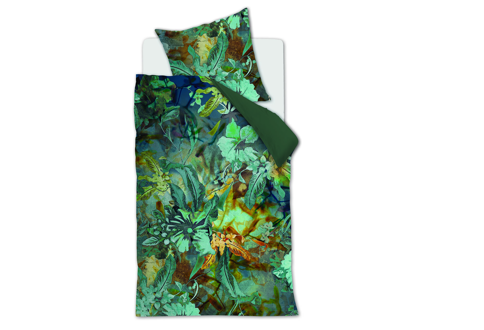 Kardol Floral Embrace Dekbedovertrek Blue Green | Swiss Sense