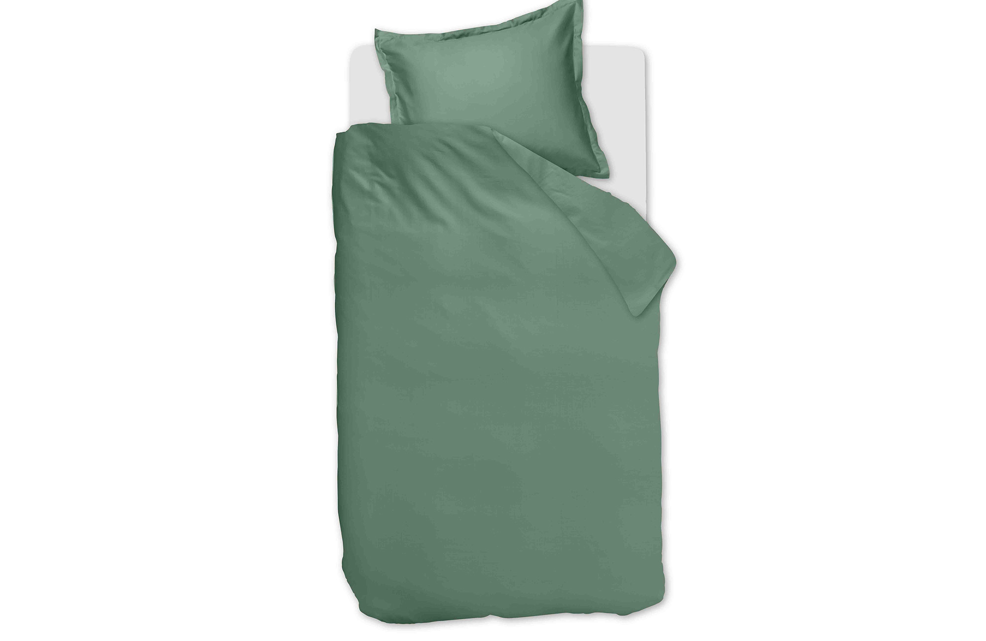Ambiante Satin Dekbedovertrek Uni Grey Green | Swiss Sense