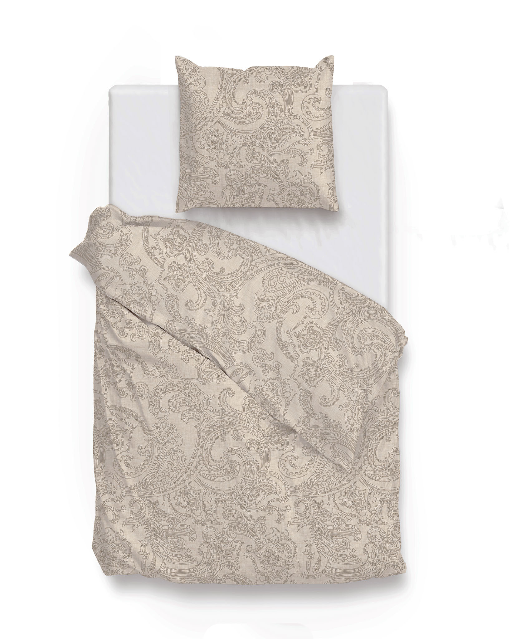 Zo!Home Paisley di Lino Bettwäsche Sandfarbenes Beige - Luxus & Komfort