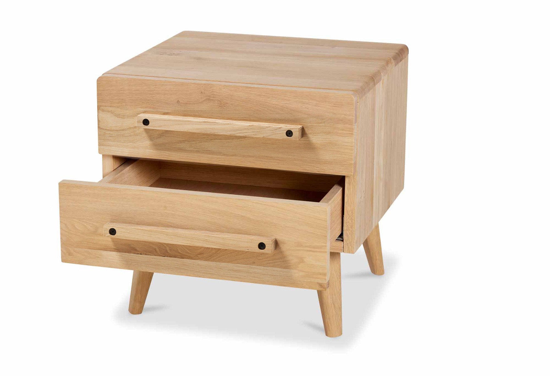 Nachtkast Balance Curve met uni-houten handvat | Swiss Sense