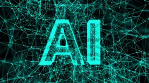 The acronym AI appears above a digital illustration of networks. The acronym AI appears above a digital illustration of networks.