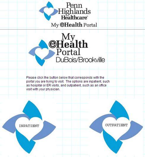 Penn Highlands Healthcare patient portal welcome page.