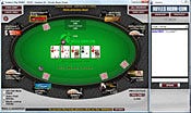 Five of the nine players at an online poker table at Doylesroom.com have opted to sit out this particular hand.