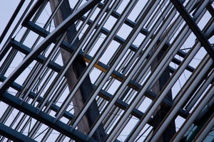 abstract framework steel construction for high rise building