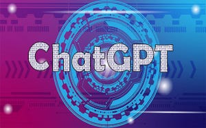 ChatGPT developed by OpenAI. text chatgpt in binary number design and futuristic background.
