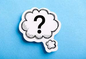 question mark on a cloud cutout