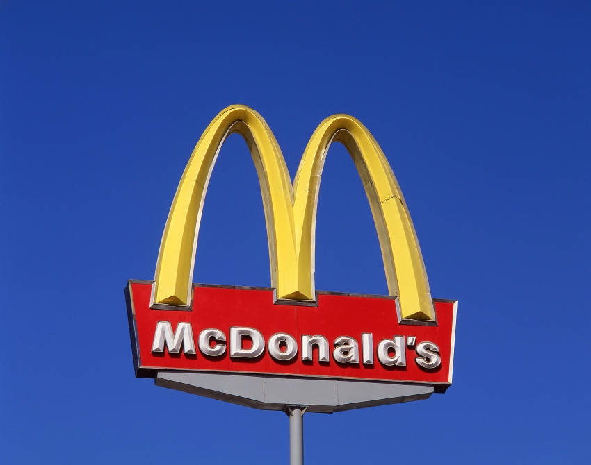 McDonald's entrance sign, golden arch