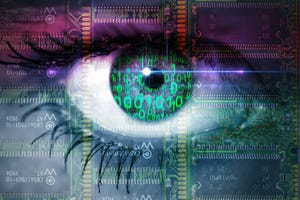 AI analyzing eye