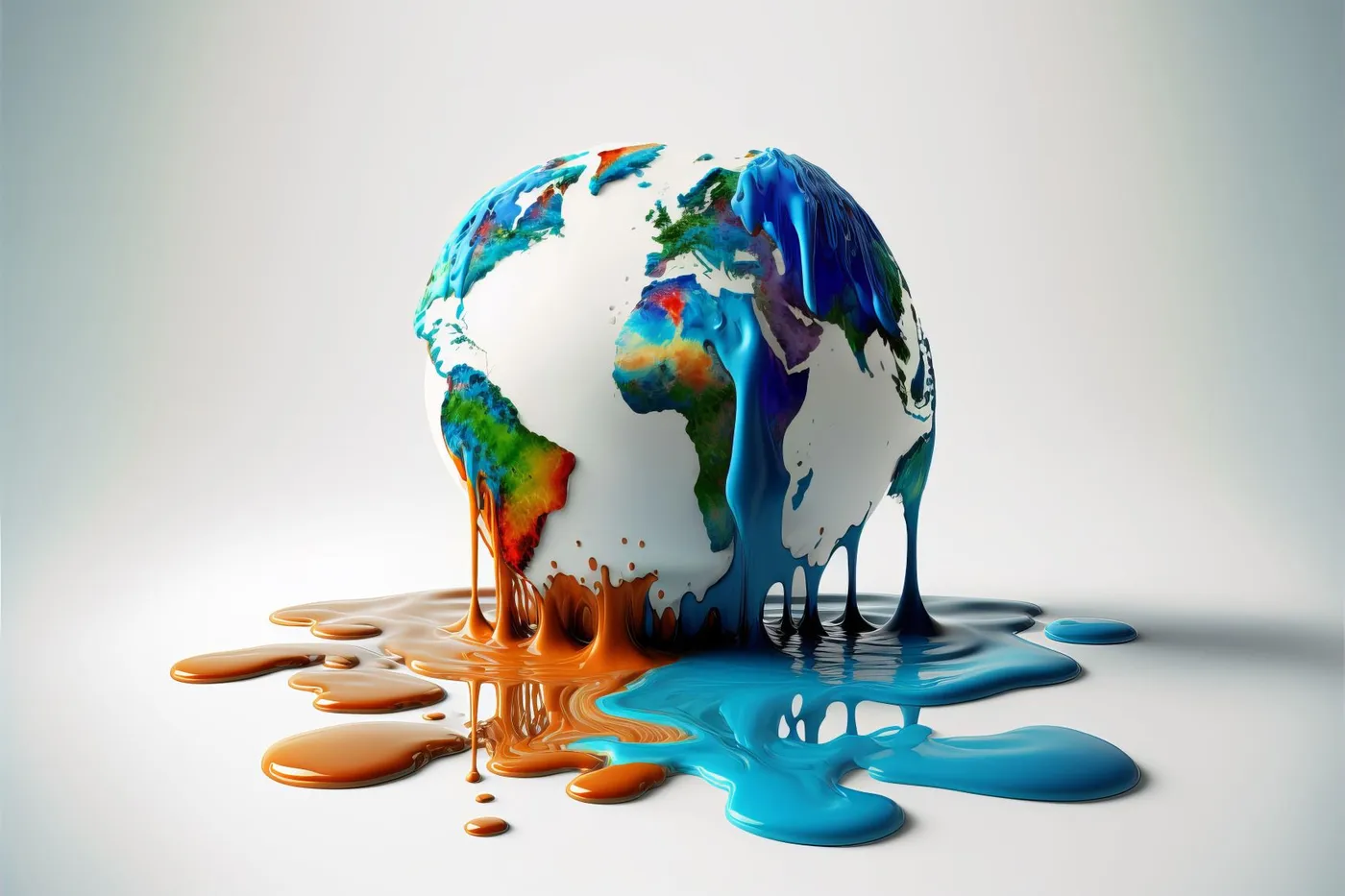 Planet earth melting. Climate change and global warming concept. Planet earth melting. Climate change and global warming concept.