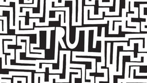 black and white maze with TRUTH spelled out in the middle