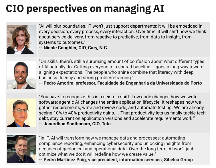 CIOs and IT leaders share perspectives on managing AI and the business