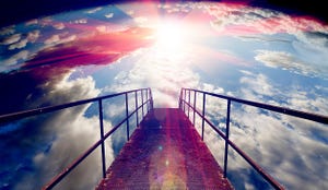 Abstract of cloud, background, sunset and Gateway or small bridge