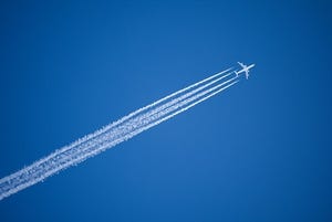 airplane and cloud contrail