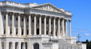 US National Capitol in Washington, DC. American landmark. United States Capitol - US Senate wing.
