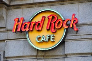 Hard Rock Cafe restaurant sign