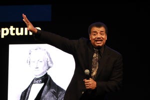 Neil deGrasse Tyson speaking at the Rev 4 conference in New York.