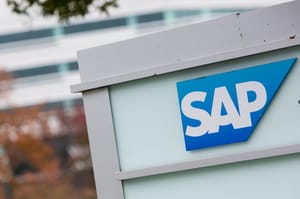 An office building sign with the SAP logo on it. An office building sign with the SAP logo on it.