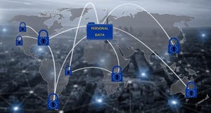 Padlock over EU map, symbolizing the EU General Data Protection Regulation or GDPR. Designed to harmonize data privacy laws across Europe.