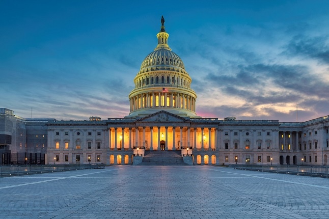 United State Capitol at dusk