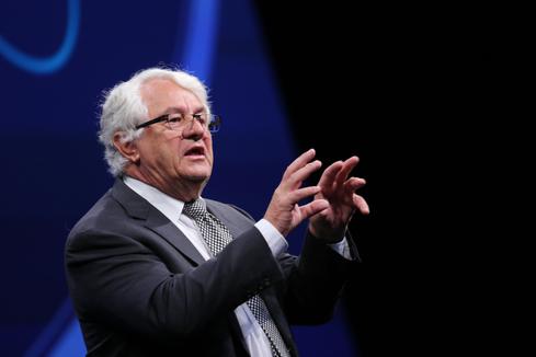 SAP Chairman Hasso Plattner delivering the keynote address at SapphireNow 2014