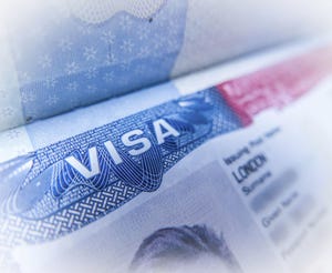 Detail Of A United States Of America Work Visa In A UK Passport Detail Of A United States Of America Work Visa In A UK Passport