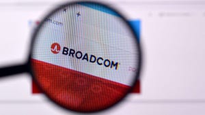 Homepage of Broadcom website on the display of PC